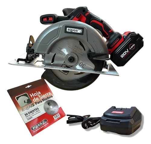 Sierra Circular Brushless Equus + Cargador 20v + Batería 2.0 Gris Oscuro