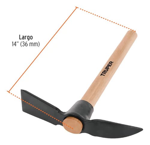Escardillo Punta Y Pala Cabo Madera 14'' Truper Tja-2