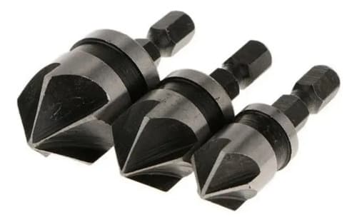 Kit De Brocas Avellanadoras Hoteche, Mixto Para Madera Y Hierro, Set De 3
