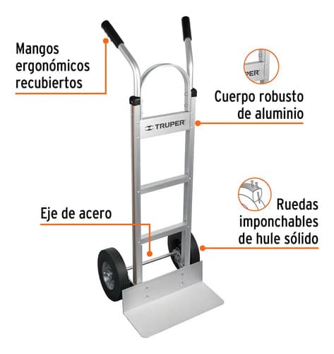 Diablo De Carga De Aluminio 300 Kg Ruedas Imponchables
