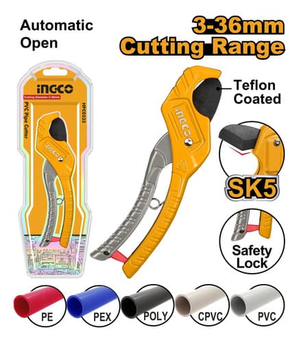 Pinza Corta Tubo 3-36mm Reforzada Ingco Hpc3135 Naranja Claro