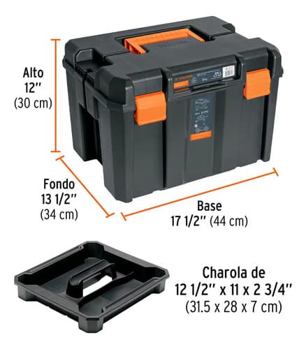Caja Herramientas Ideal Motos 30x34x44cm Truper Soporta 30kg Color Negro