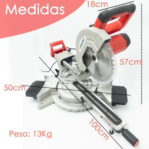 Sierra Ingletadora Telescópica 2200w 10 Pulgadas 2 Años Gtia