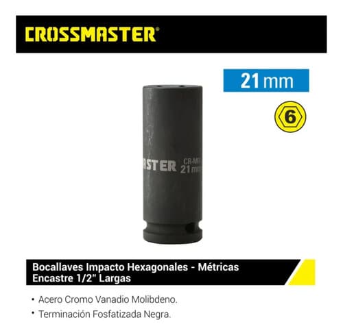 Llave De Tubo Crossmaster De 21mm Negra Y Acabado Mate Negro