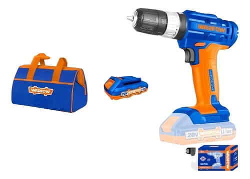 Taladro Atornillador Cpercutor Bat Y Carg Bolso Wadfow Color Azul