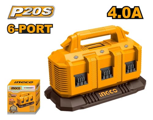 Cargador 20v Para 6 Baterias 4a Ingco Fcli2064 