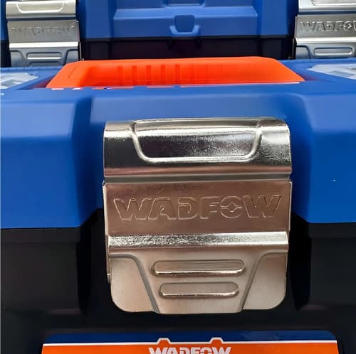 Caja De Herramientas 16 C/bandeja Gancho Metalico Wadfow Color Azul Y Naranja Azul/naranja