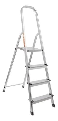 Escalera Tubular Plegable 4 Peldaños Aluminio 16765 Color No Aplica