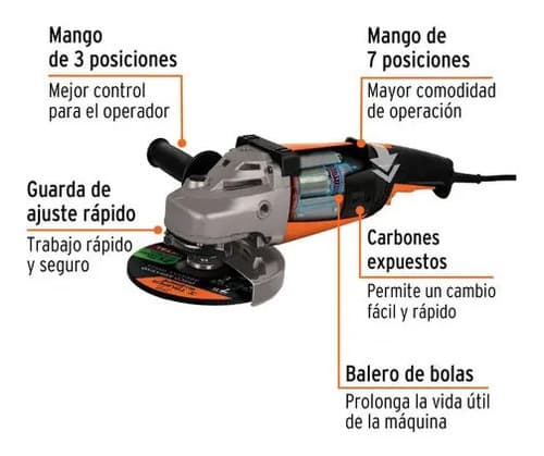 Amoladora Profesional 7'' Truper 2100w Color Naranja 60