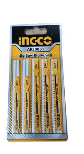 Set Juego De Hojas Para Sierra Caladora 5 Pcs Ingco Akj0051