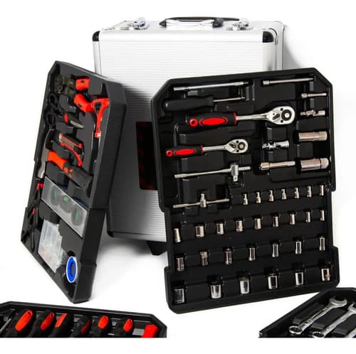 Carro Mesa Porta Herramientas Gabinete Con 130 Accesorios Negro