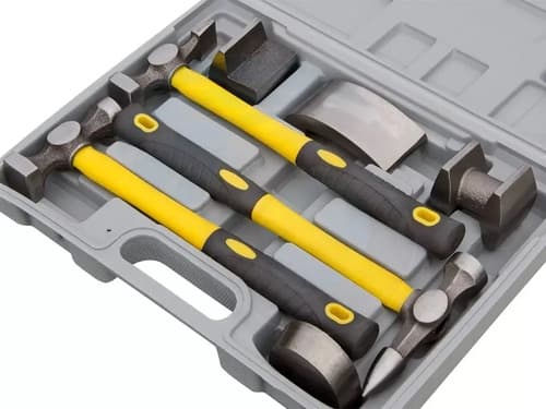 Set Martillos Chapista 7 Piezas Martino Di Forza Con Valija Y Mango Antideslizante