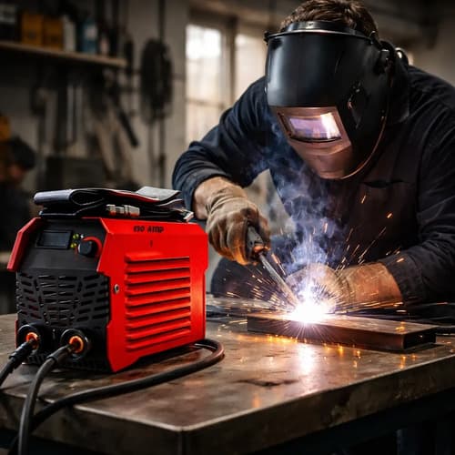 Soldadora Inverter Mma130a Hessen Pro + Careta Fotocromatic Rojo