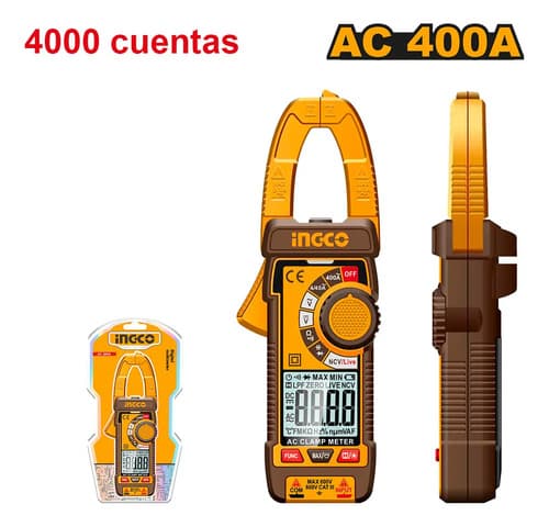 Pinza Amperimétrica Digital Ingco Dcm62001 400a