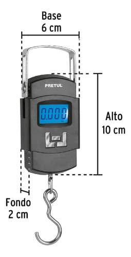 Báscula Electrónica Colgante 50 Kg De Pilas Pretul 28180 Color Gris Oscuro