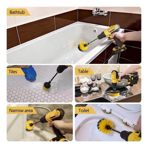 Cepillos Para Taladro Atornilladora Higiene Calidad Atrix ® Amarillo