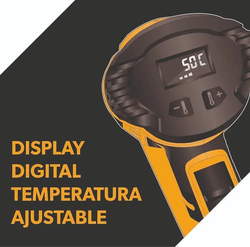 Pistola De Calor Tolsen 2000w Naranja Con Negro