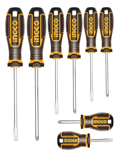 Pack De Destornilladores Phillips Ingco Ergonómicos De 8 Piezas