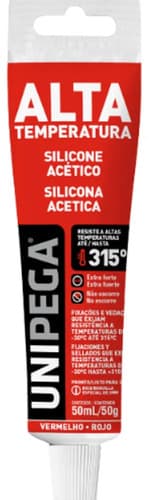 Tubo Rojo Caliente De Silicona Acética 50 Ml Unipega