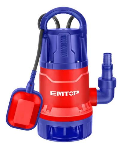 Bomba Sumergible Emtop Para Agua Sucia 750w 216 L/min 8m Rojo