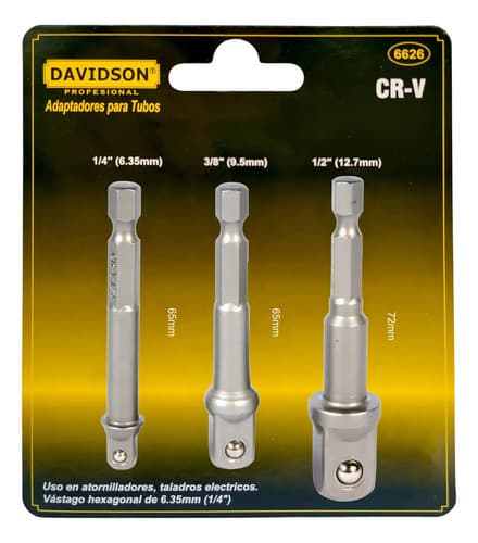 Adaptador Para Atornillador Destornillador Taladro A Tubos/vasos - 1/4 3/8 1/2