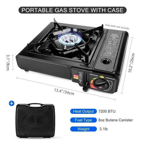 Anafe Cocinilla Portatil Gas Butano Con Incl Recarga Camping