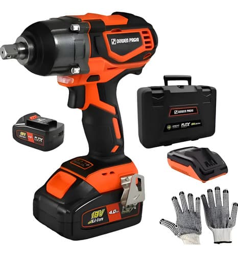 Llave De Impacto Inalambrica Bateria 18v Dowen Pagio Naranja Oscuro