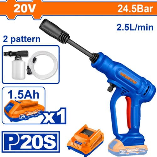 Hidrolavadora A Bateria 24,5 Bar 2,5 Lts/ Wqx01202 Con Bateria Y Cargador Azul 50hz 60hz