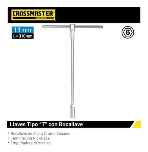 Llave Allen En T Fija De Acero Crossmaster De 12 Mm