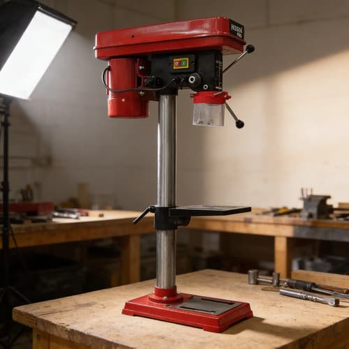 Taladro De Banco 375w Hessen 5/8, 16mm, 12 Meses Garantia Rojo