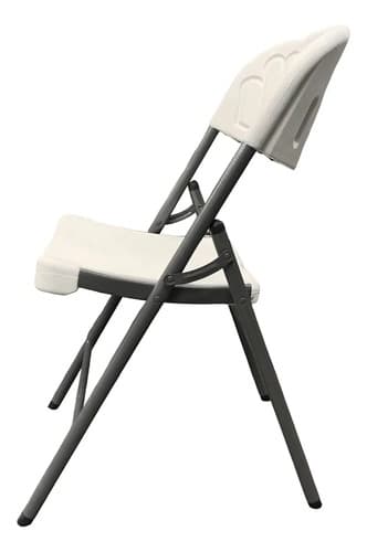 Silla Plegable De Metal Y Pvc Blanca Blanco