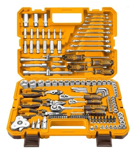 Kit De 160 Herramientas Combinadas Ingco Hkthp51608 Amarillo