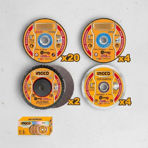 Set X 30 3 Discos P Mini Amoladora Cagli76017 Ingco Mcd0763 Amarillo