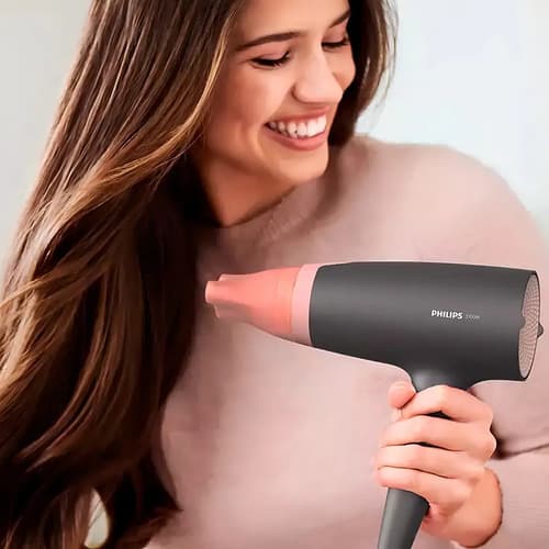 Secador De Pelo Philips3000 Series Bhd350/10 Negro Y Rosa Ne Negro/rosa