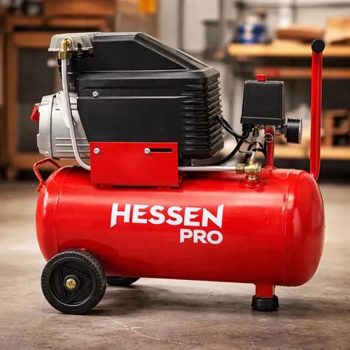 Compresor De Aire Eléctrico Hessen 016-6700 24l 2hp Rojo 50 Hz