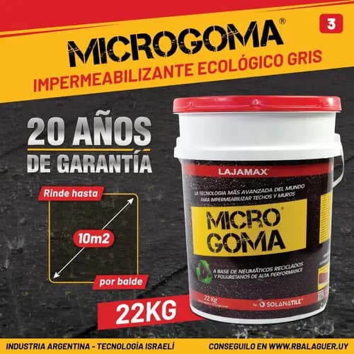 Membrana Impermeabilizante Microgoma P/piso Y Pared 4.4 Kgs Color Gris