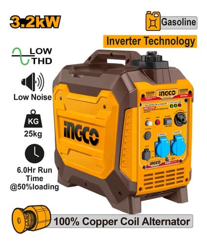 Generador Inverter 3.2kw 25kg Bajo Ruido Ingco Gei35006