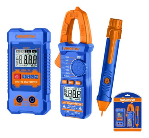 Tester + Pinza Amperimetrica + Detector De Voltaje Wadfow