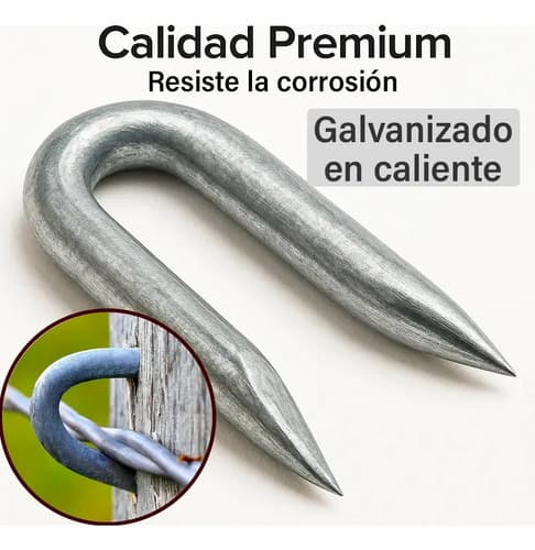 Clavo Grampa Para Tejido - Galvanizados En U Resistente 0 Mm