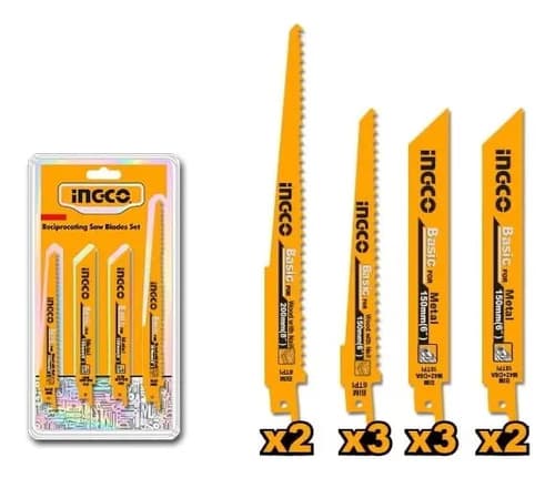 Set 10 Hojas Para Sierra Sable Metal Madera Ingco Rsb1001