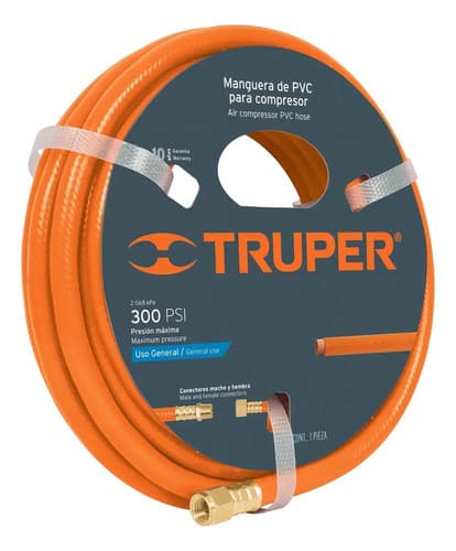Manguera De Pvc, Baja Presión, 5 M, 3/8 PuLG Truper 10892 Color Naranja