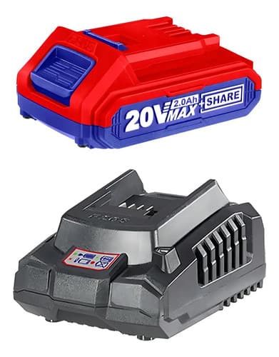 Pistola Para Pintar Eléctrica Emtop 20v Con Cargador Y Batería Rojo