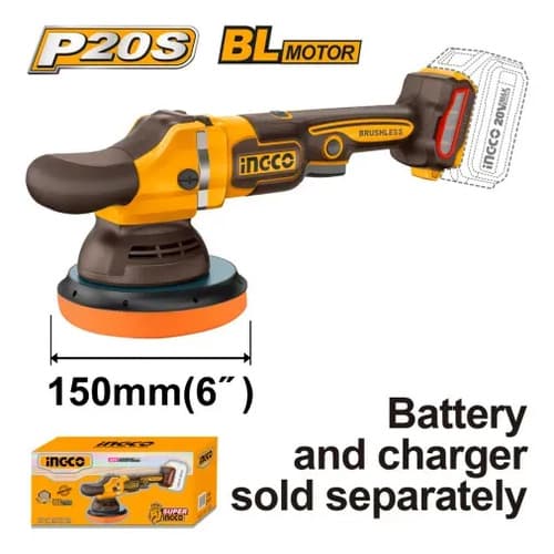 Lustra Pulidora A Bateria 20v 150mm 6 S/bat Ingco Amarillo Amarillo