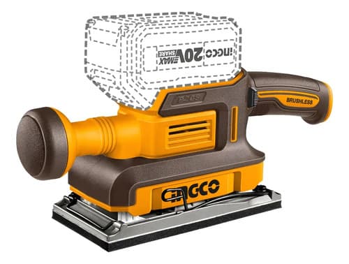 Lijadora Orbital A Bat 20v P20s C/bat + Car + 5 Lijas Ingco Naranja Claro 220