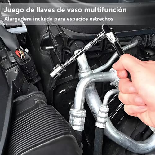 Juego Mecánico 46 Piezas Ipeleric Llave Trinquete 1/4 Ergonómico