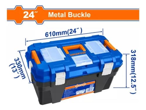 Caja De Herramientas Wadfow Wtb3324 De Plástico 33cm X 61cm X 31cm Azul
