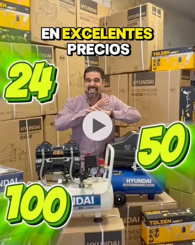 Compresor De Aire Portátil Hyundai Roraima De 50 Litros Y 2 Hp Con Kit Azul 60 Monofásica