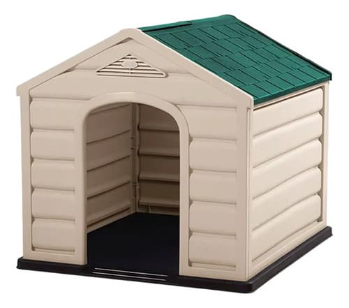 Casa Para Perros Razas Pequeñas Rimax 68x58x61cm Beige/verde Oscuro