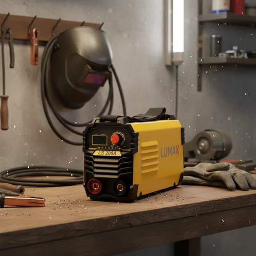 Soldadora Inverter Lumax 200amp Display Digital + Color Amarillo