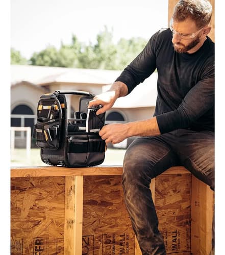 Bolso Abierto + Coleto Cliptech 20cm Toughbuilt Tb-ct-180-8 Color Negro